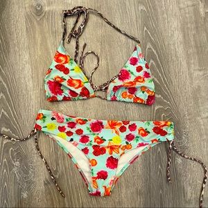 Floral Print Halter Bikini